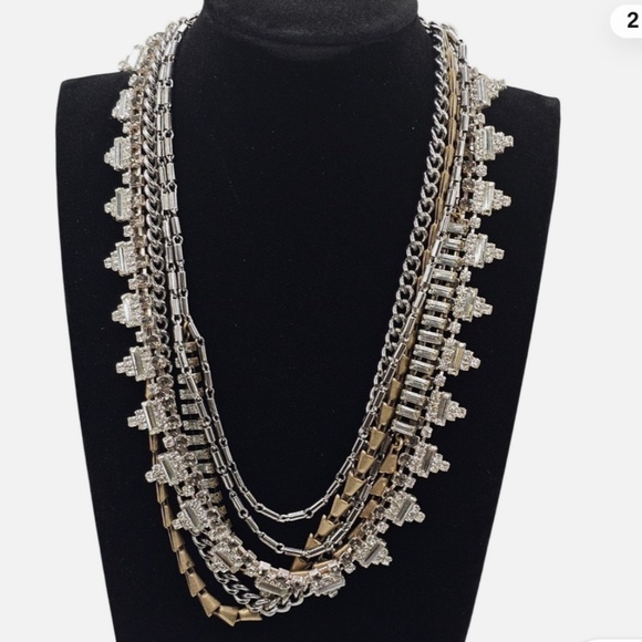 Stella & Dot Sutton Necklace Multi Layers Mixed Metals 5 in 1 Multiple Options - Picture 2 of 3